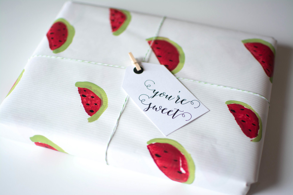 DIY Watermelon Wrapping Paper