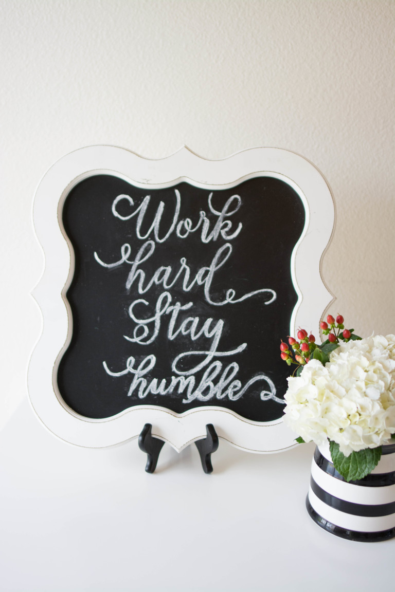 DIY Calligraphy Chalkboard Sign