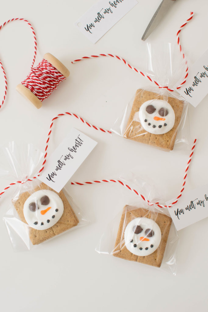 DIY Snowman S'mores Holiday Gift Idea and free tags