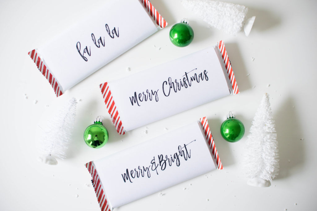 {Freebie} Holiday Inspired Chocolate Bar Wrappers
