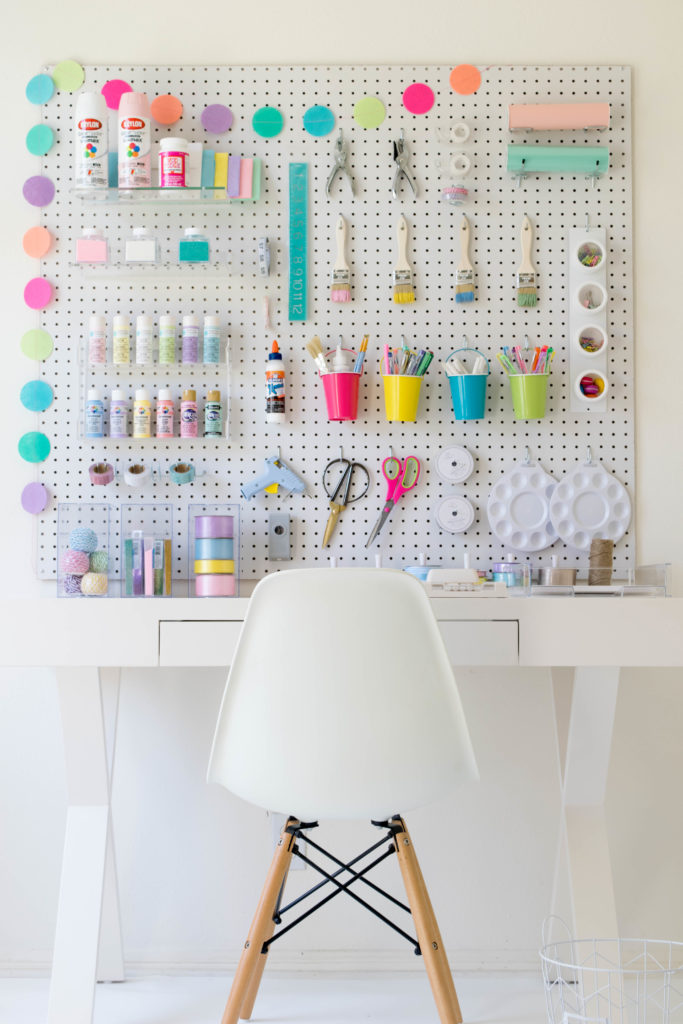 DIY Kids Art Studio Space with Pegboard Storage 