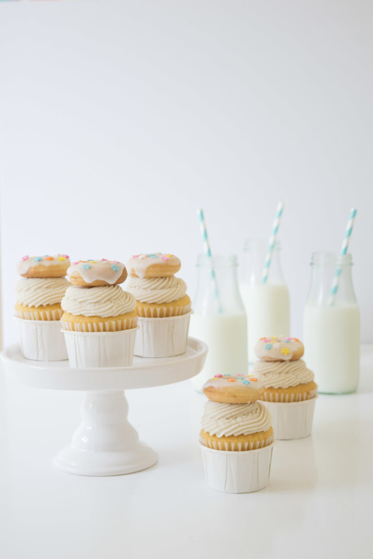 Baked Vanilla Donut Cupcakes