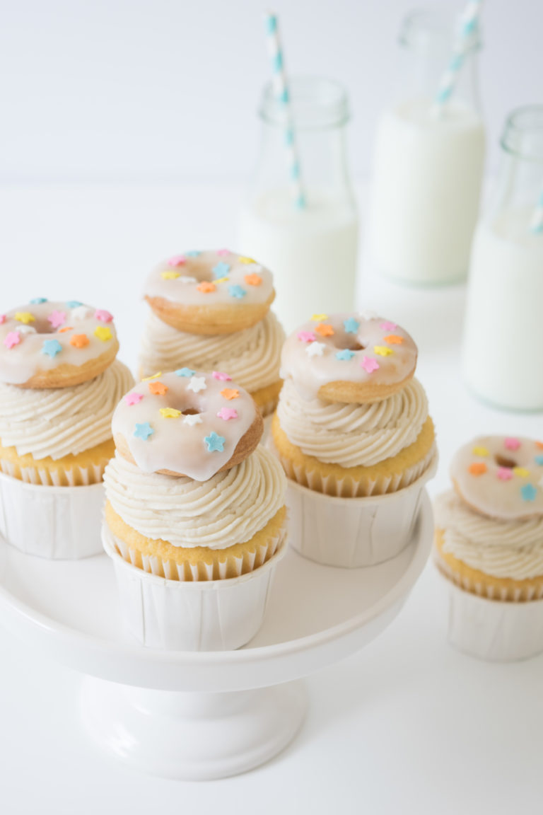 Baked Vanilla Donut Cupcakes