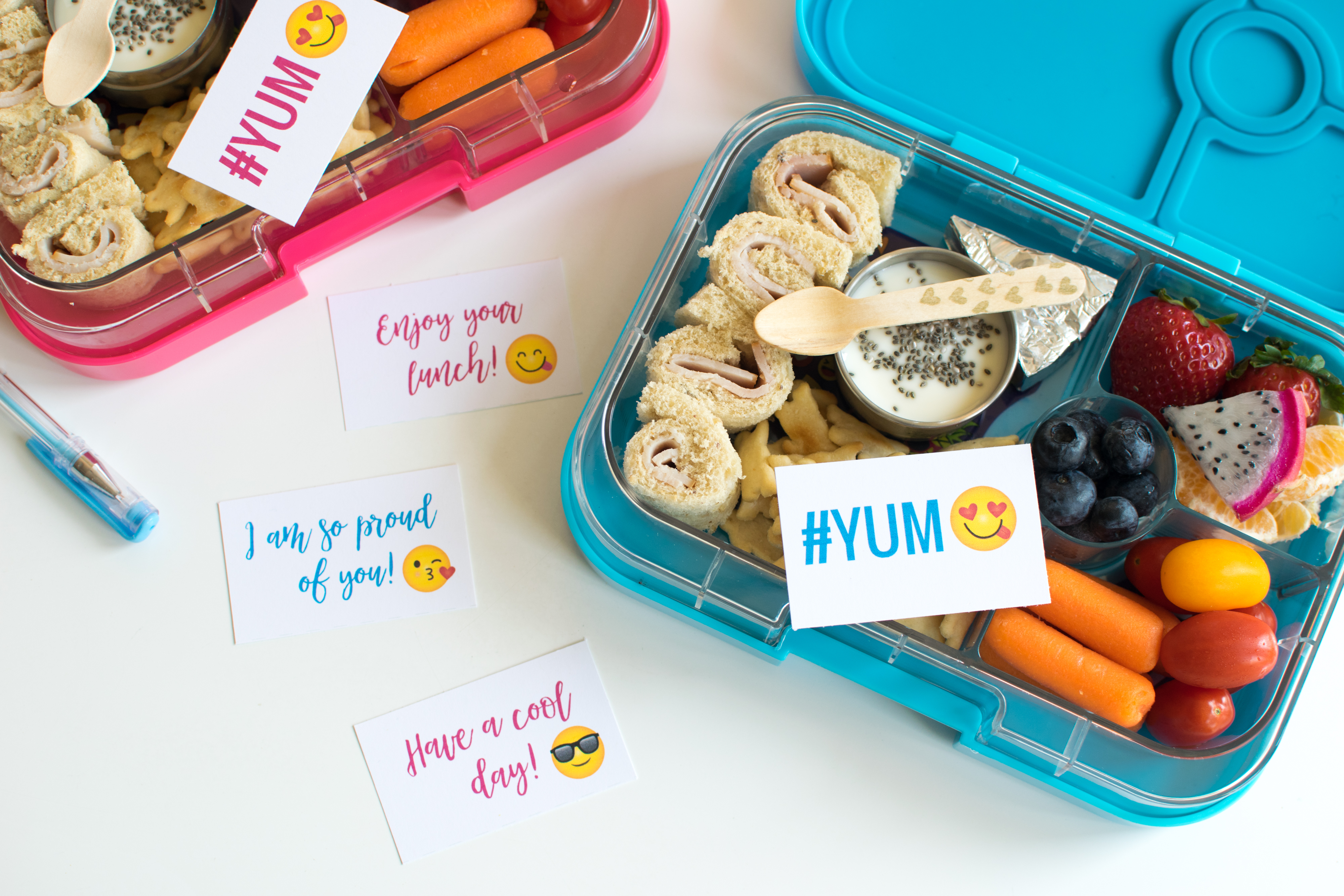 Free Emoji School Lunch Notes for your Yumbox