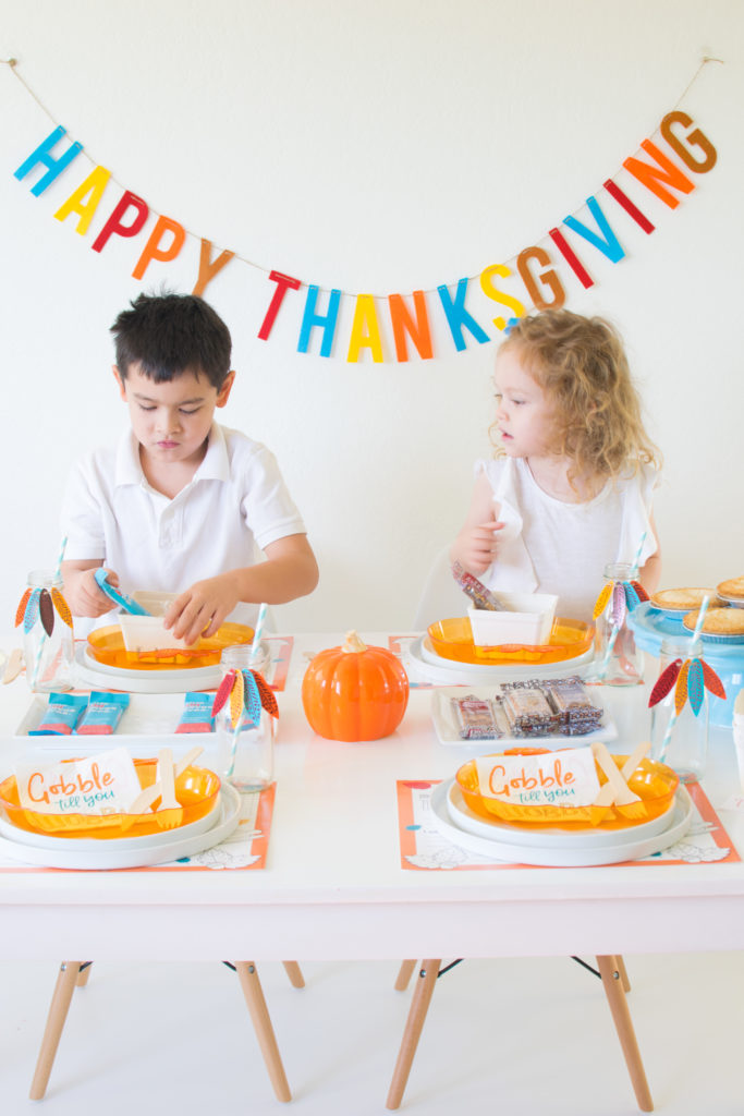 Kids Thanksgiving table and a bar that saves lives