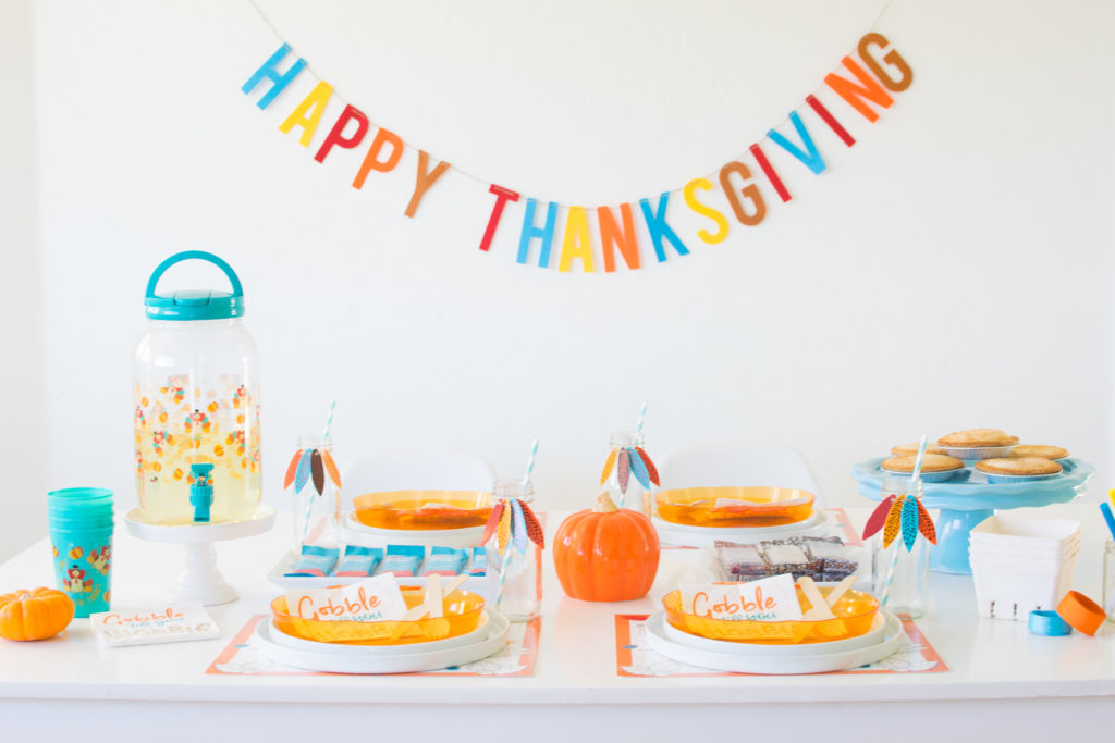 Kids Thanksgiving table and a bar that saves lives