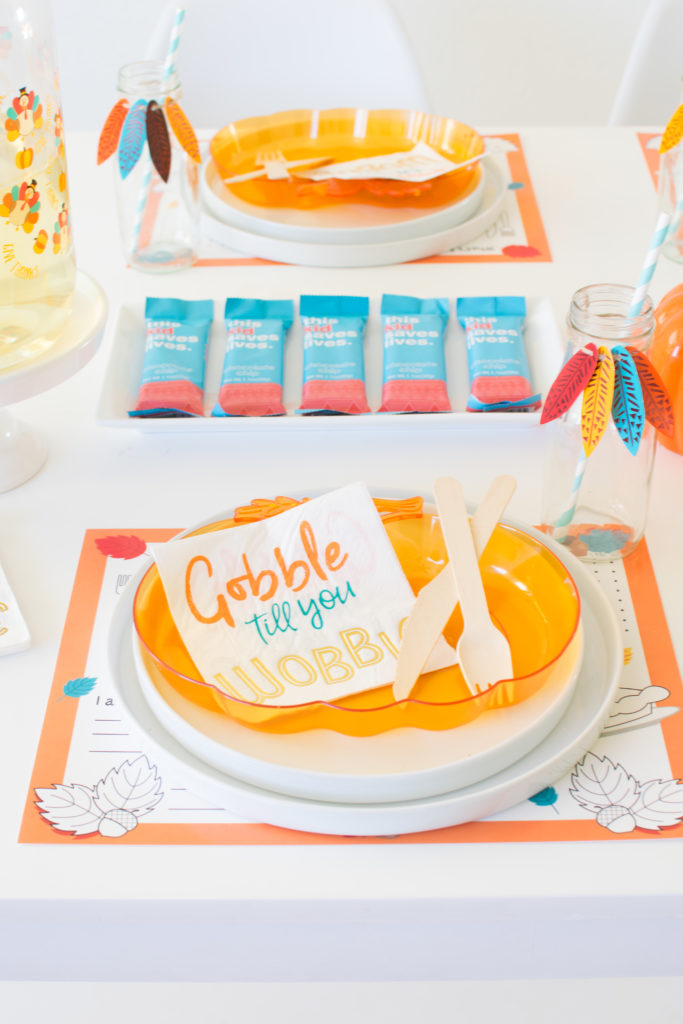 Kids Thanksgiving table and a bar that saves lives