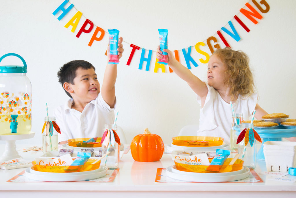 Kids Thanksgiving table and a bar that saves lives