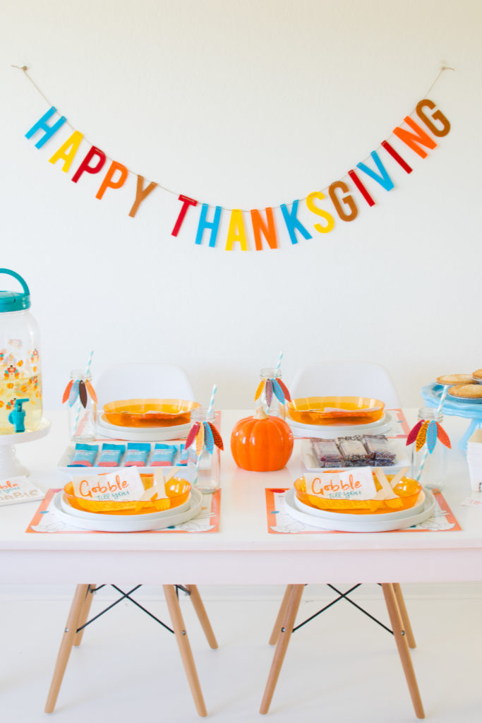 Kids Thanksgiving table and a bar that saves lives