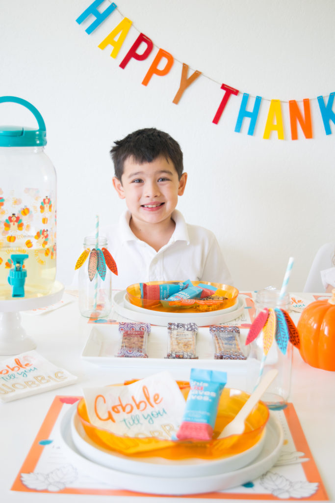 Kids Thanksgiving table and a bar that saves lives