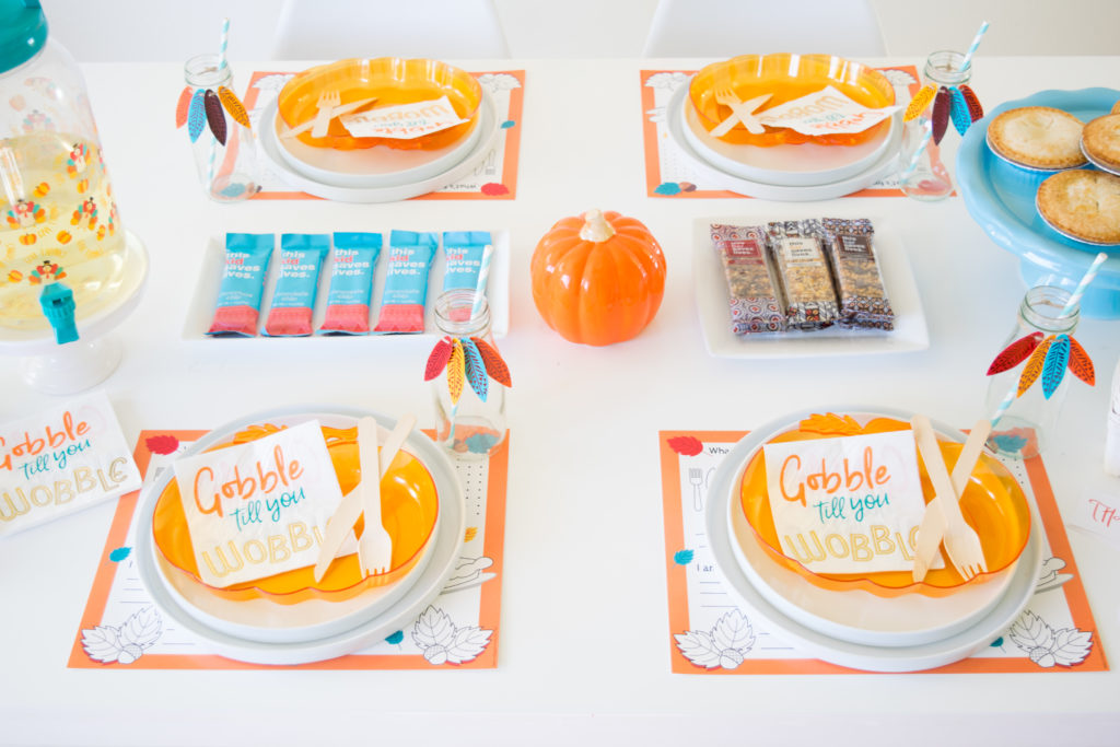 Kids Thanksgiving table and a bar that saves lives