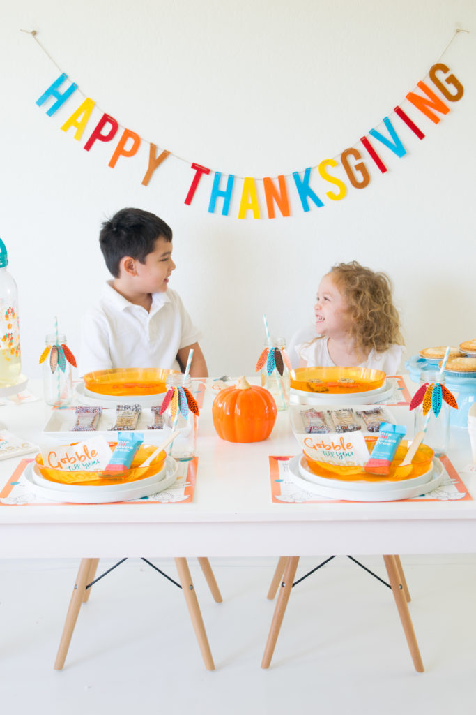 Kids Thanksgiving table and a bar that saves lives