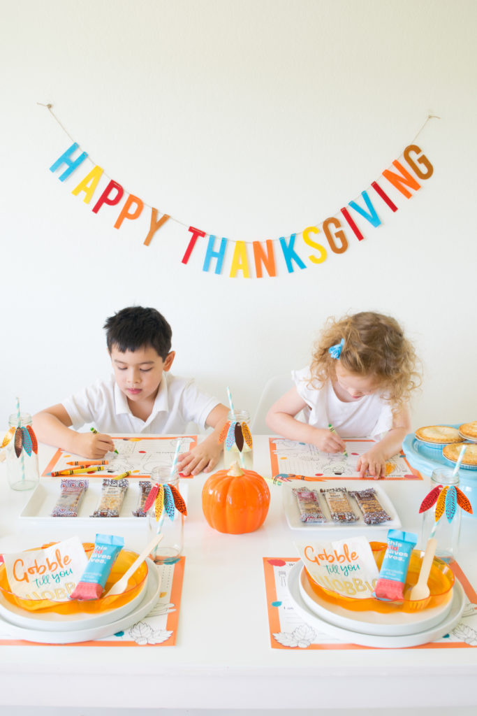 Kids Thanksgiving table and a bar that saves lives