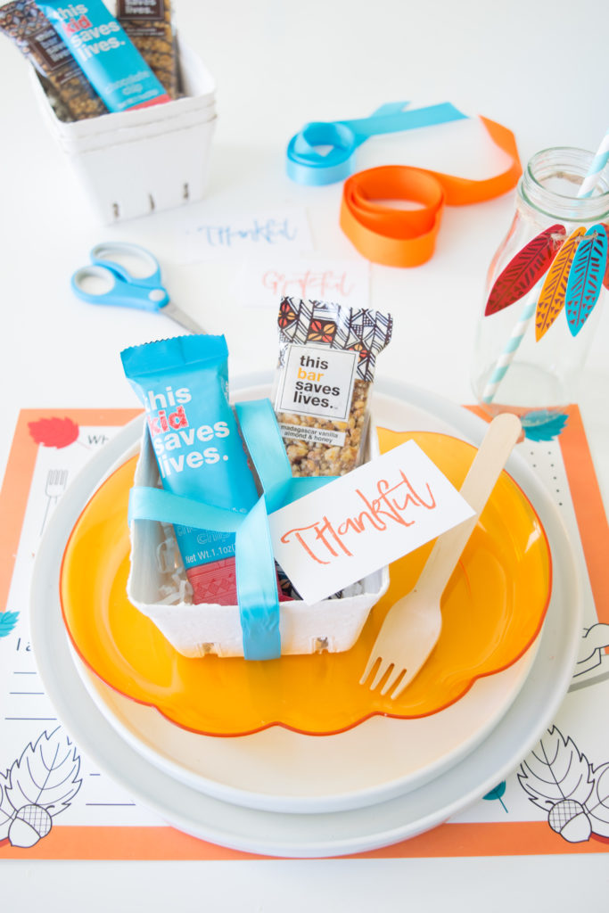 Kids Thanksgiving table and a bar that saves lives