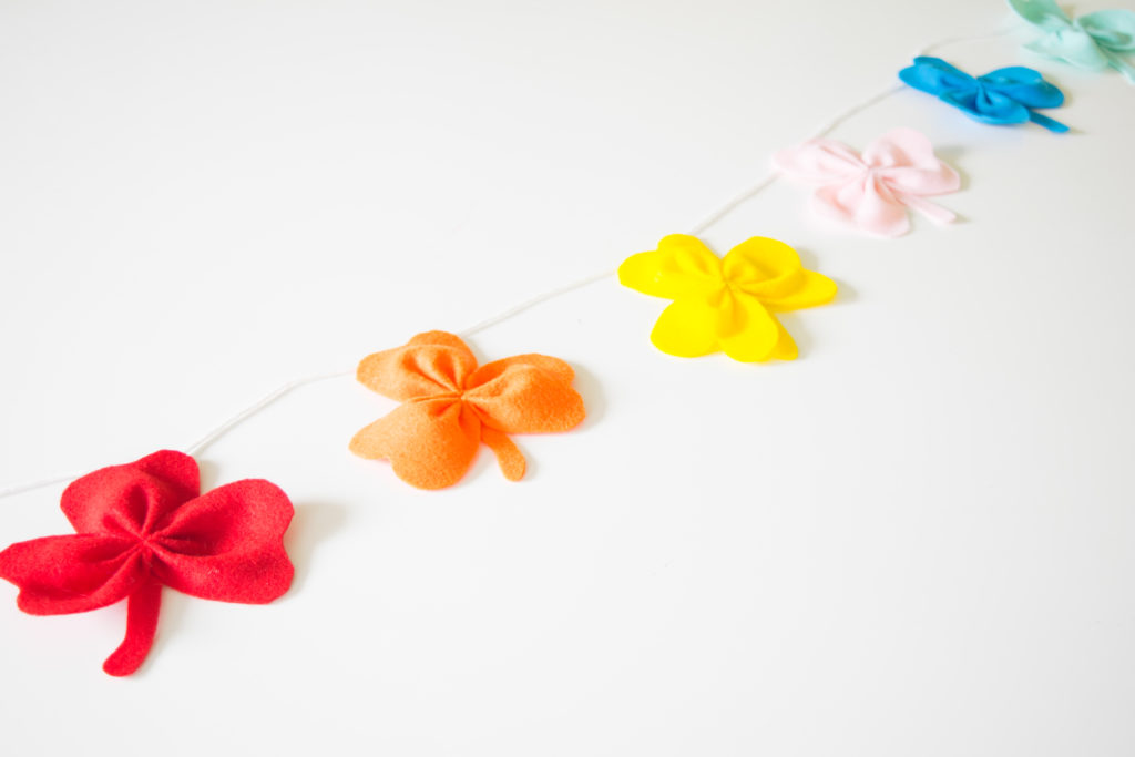 DIY Rainbow Shamrock Garland Tutorial for Saint Patrick's Day