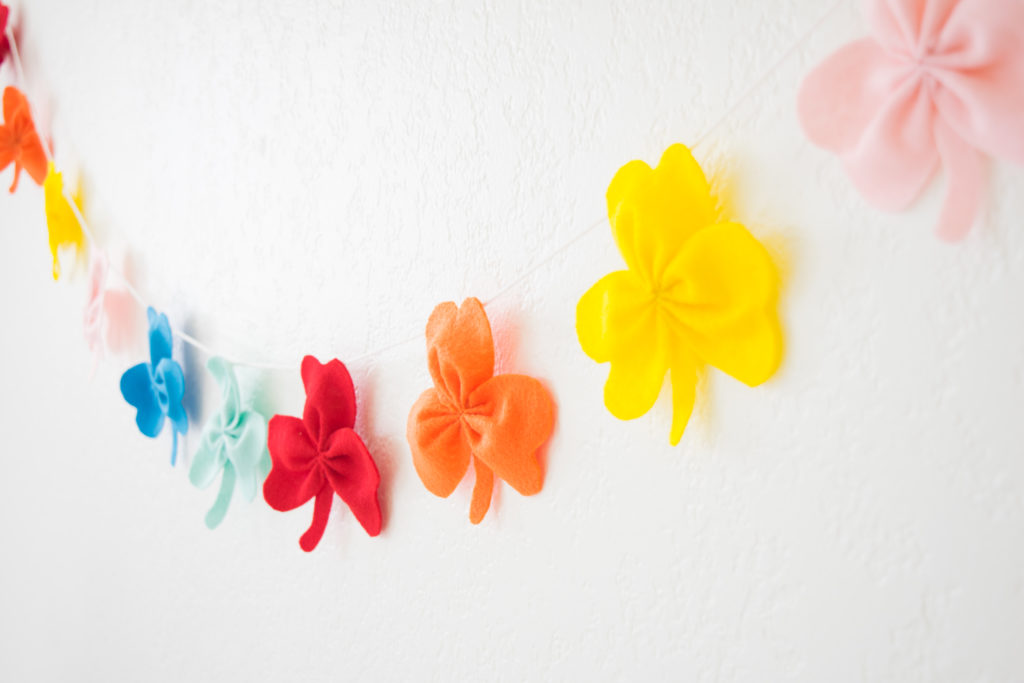DIY Rainbow Shamrock Garland Tutorial for Saint Patrick's Day