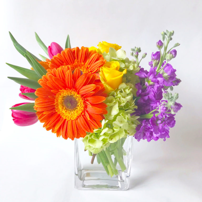 Two Ways to Create a Rainbow Floral Centerpiece