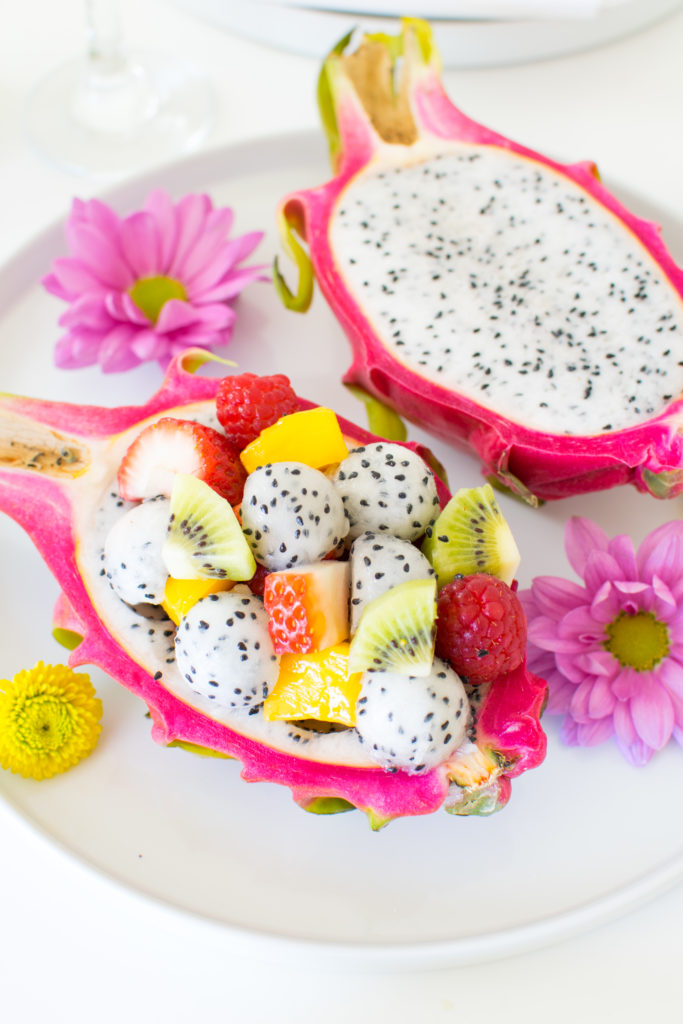 Mother's Day Breakfast Brunch Dragon Fruit Salad Bowl