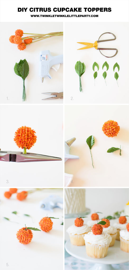 Diy Citrus Cupcake Toppers For A Summer Baby Shower