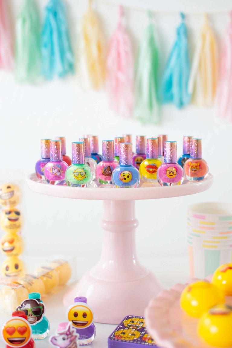 Throw a fun Emoji Spa Party with kid-friendly spa and beauty products