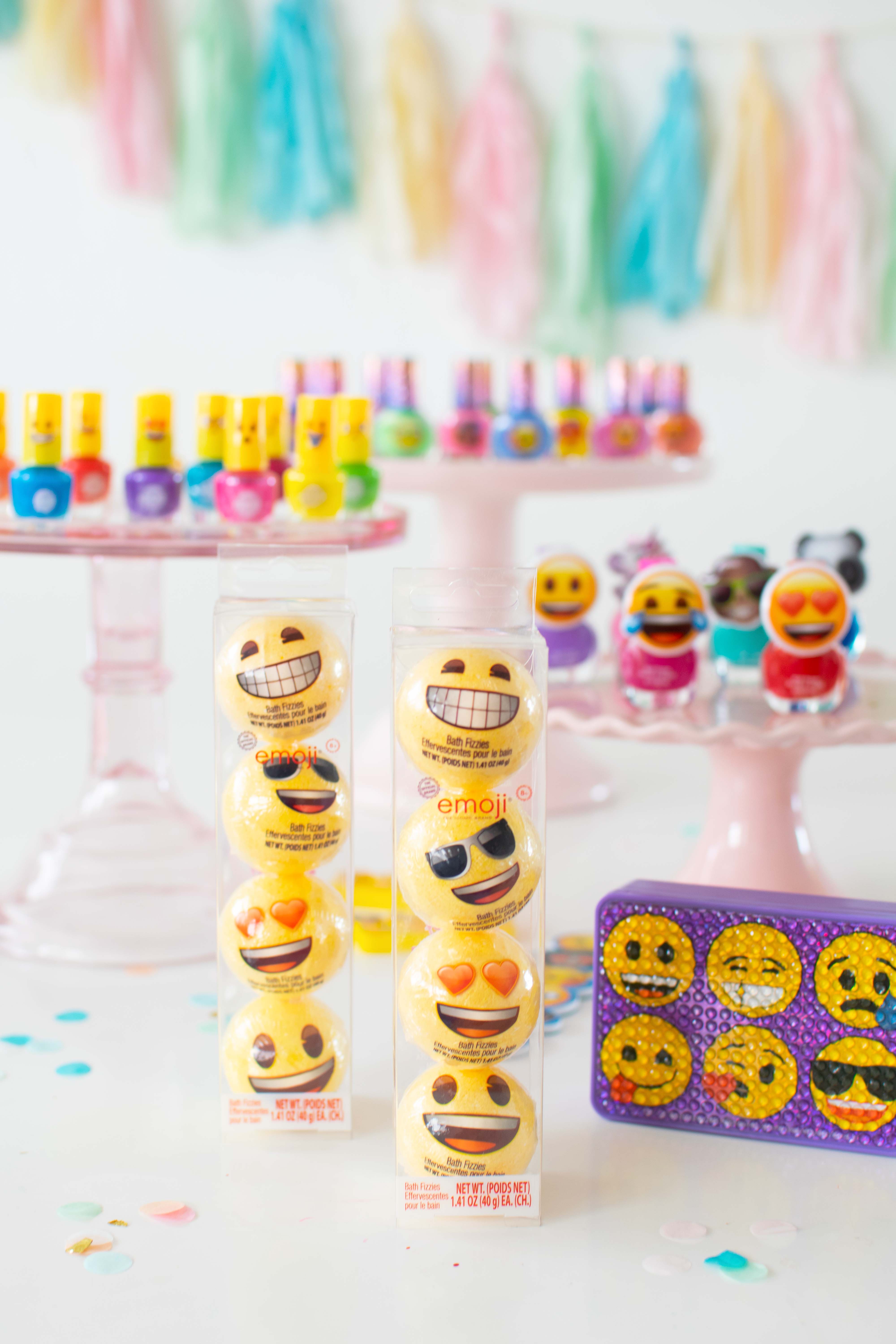 Throw a fun Emoji Spa Party with kid-friendly spa and beauty products