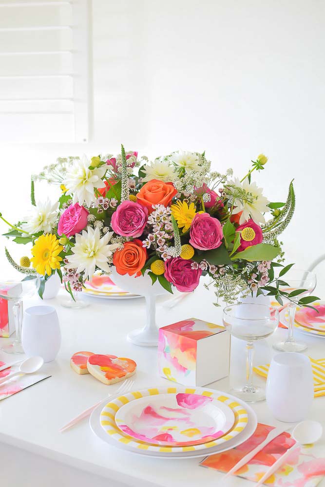 A Watercolor Inspired Tablescape