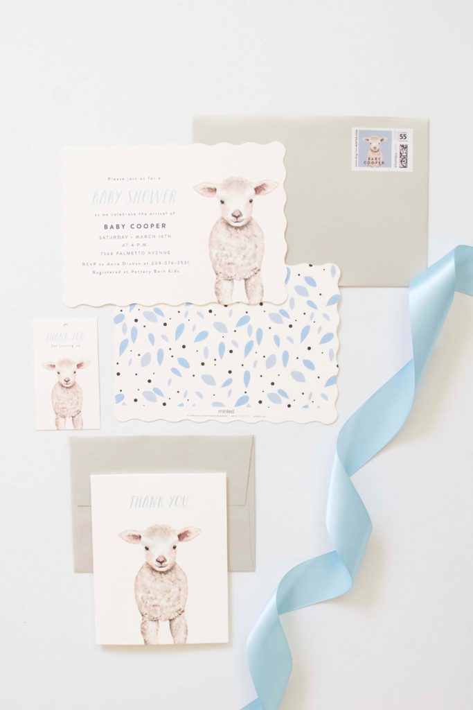 Lamb baby shower hot sale invitations