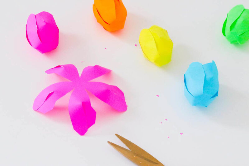 DIY Paper Tulips in vibrant colors For Mother’s Day using your cutting