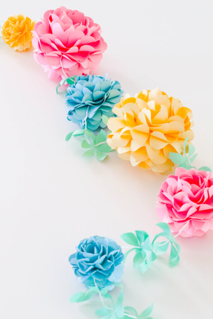 DIY Paper Flower Garland that makes the perfect party or home decor