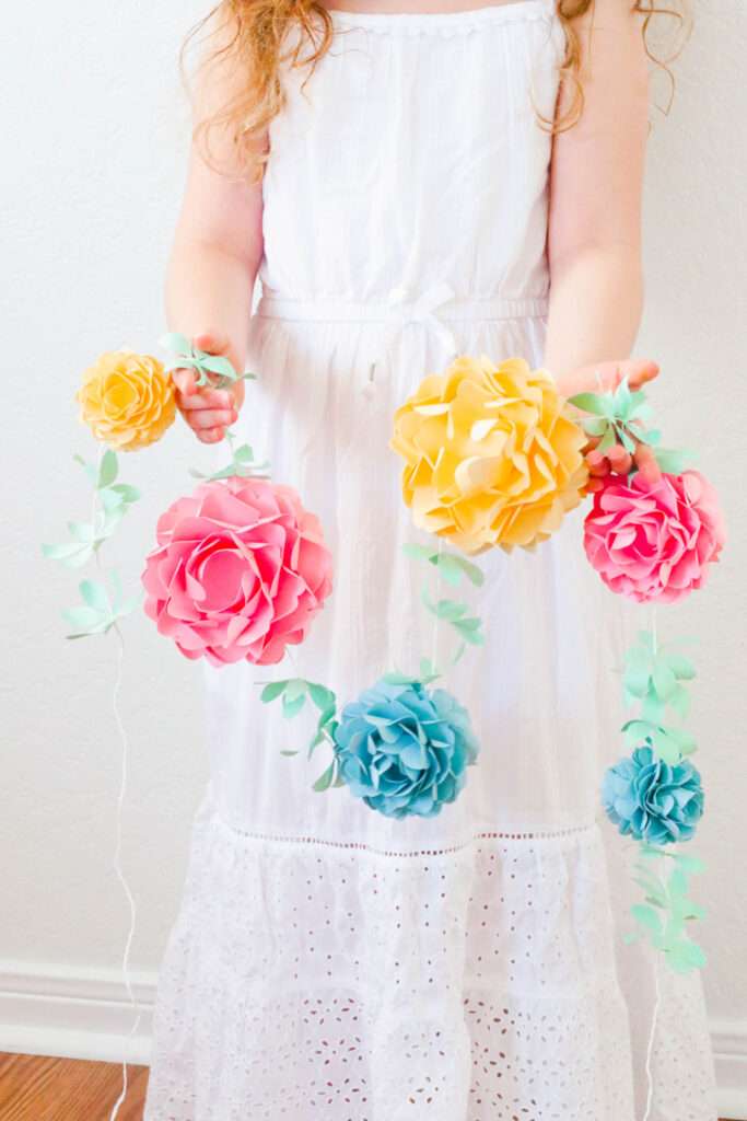 DIY Paper Flower Garland that makes the perfect party or home decor