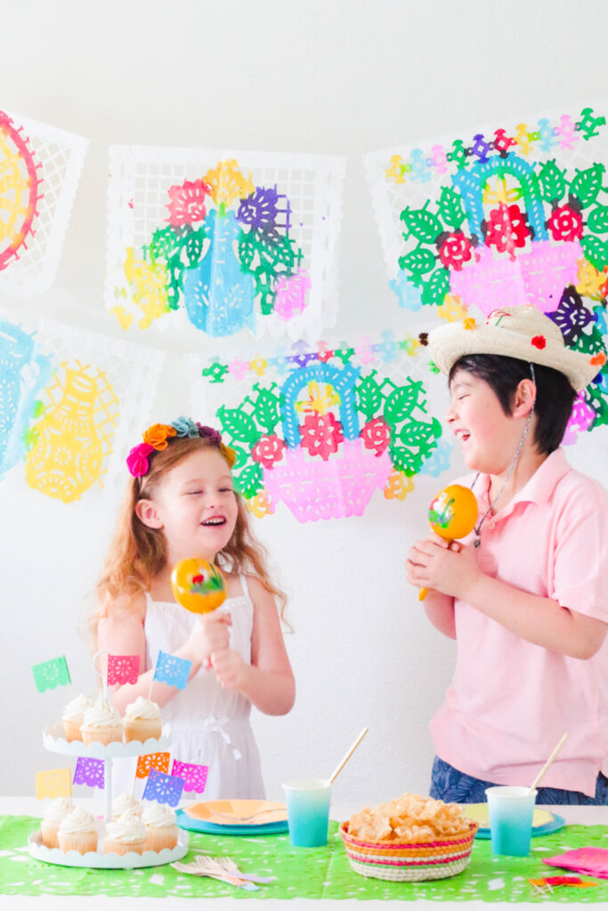 DIY Cinco De Mayo Fiesta Banner - Papel Picado - The Crafting Chicks