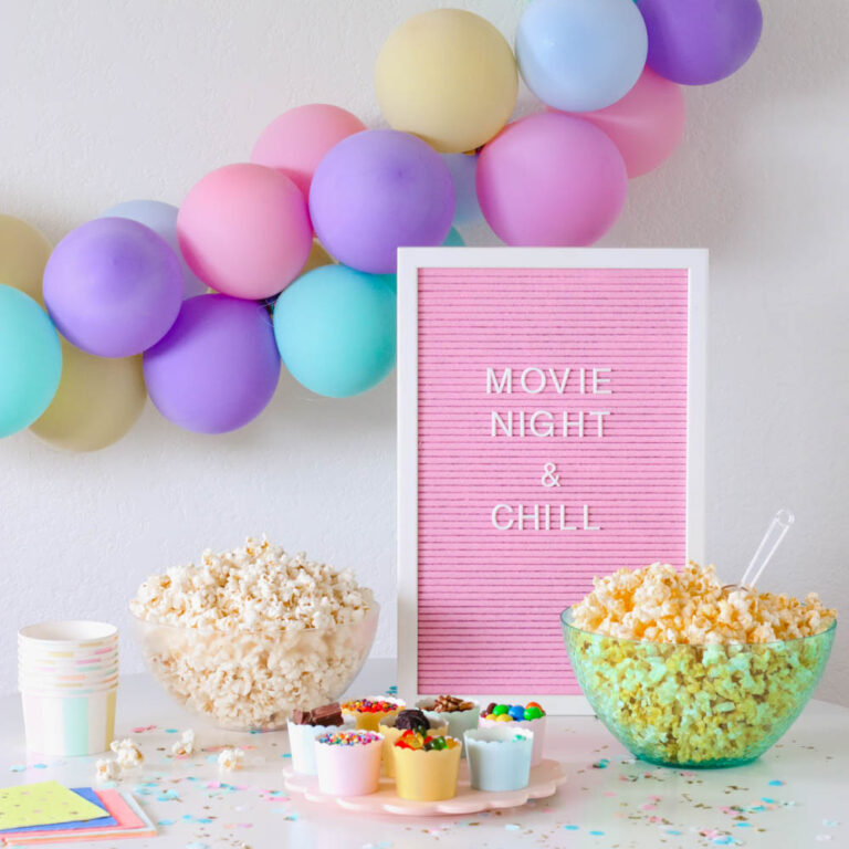 Family Movie Night Popcorn Bar