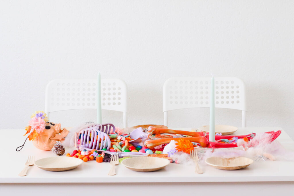 A DIY Ombre Skeleton Table Centerpiece