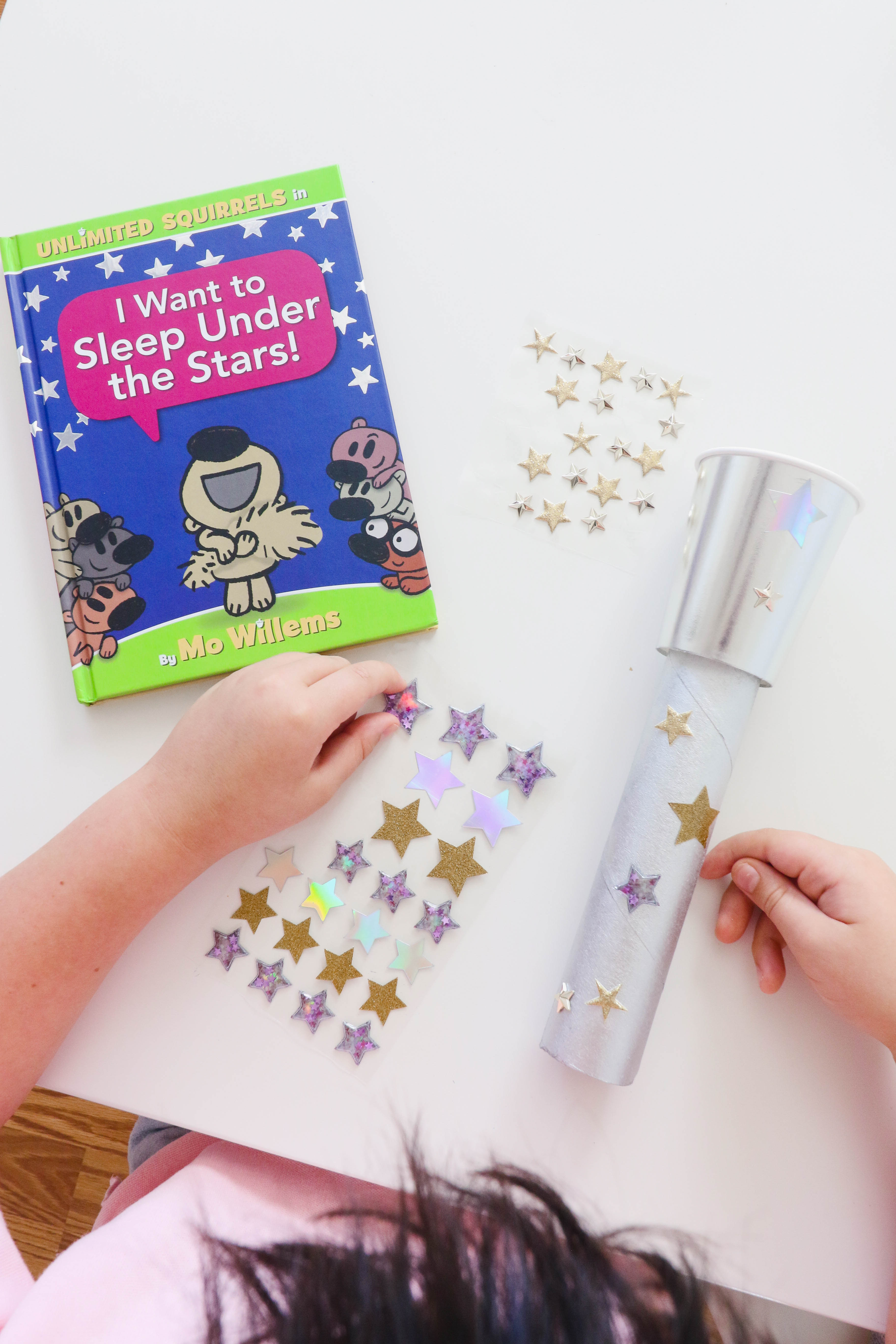 Kids Craft Idea DIY Telescope inspired by Mo Willems book