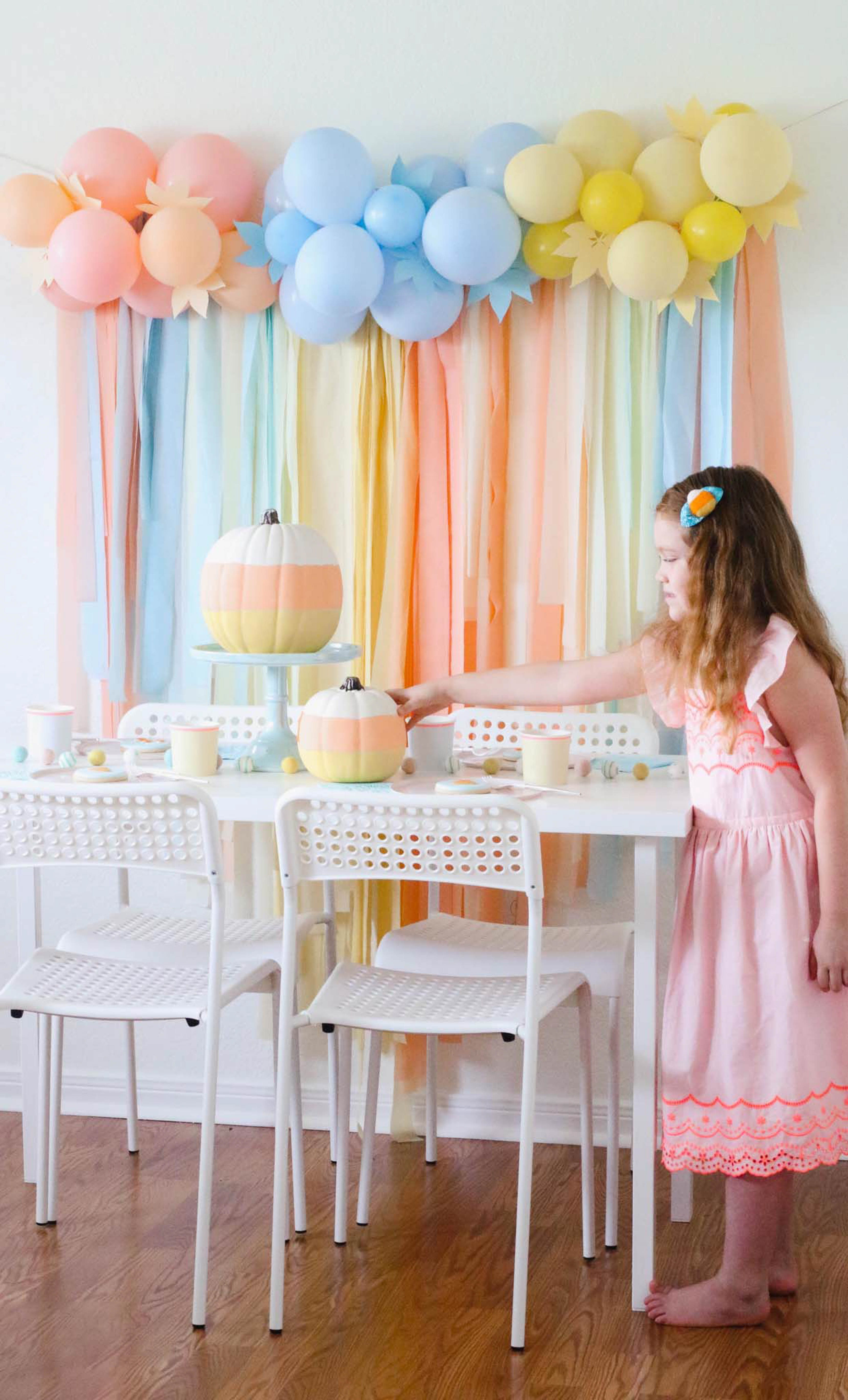 A Pastel Candy Corn Party for the kids that's perfect for Fall